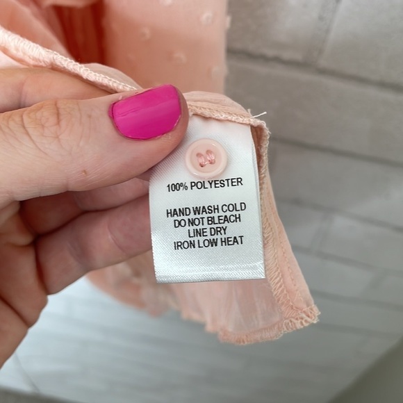 Lulu's Thrills and Frills Blush Pink Swiss Dot Ruffled Long Sleeve Top - Picture 9 of 15